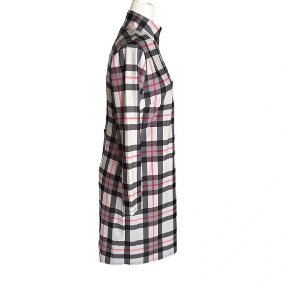 Jude Connally Elodie Black Gray Red Plaid Print Quarter Zipper Mini Dress - S